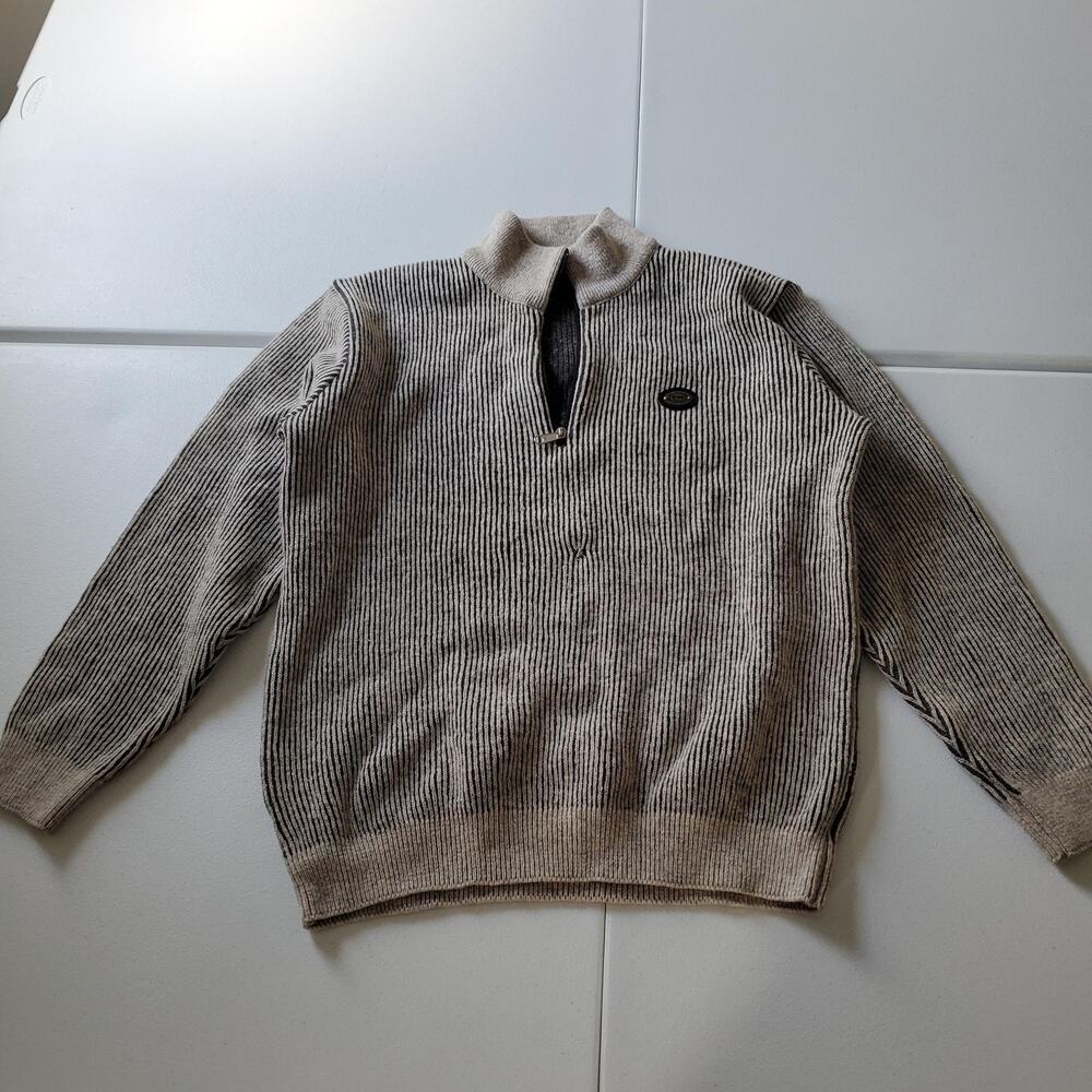 Silver Stream Sweater Mens Medium Wool Half Zip Pullover New Zealand Gorpcore